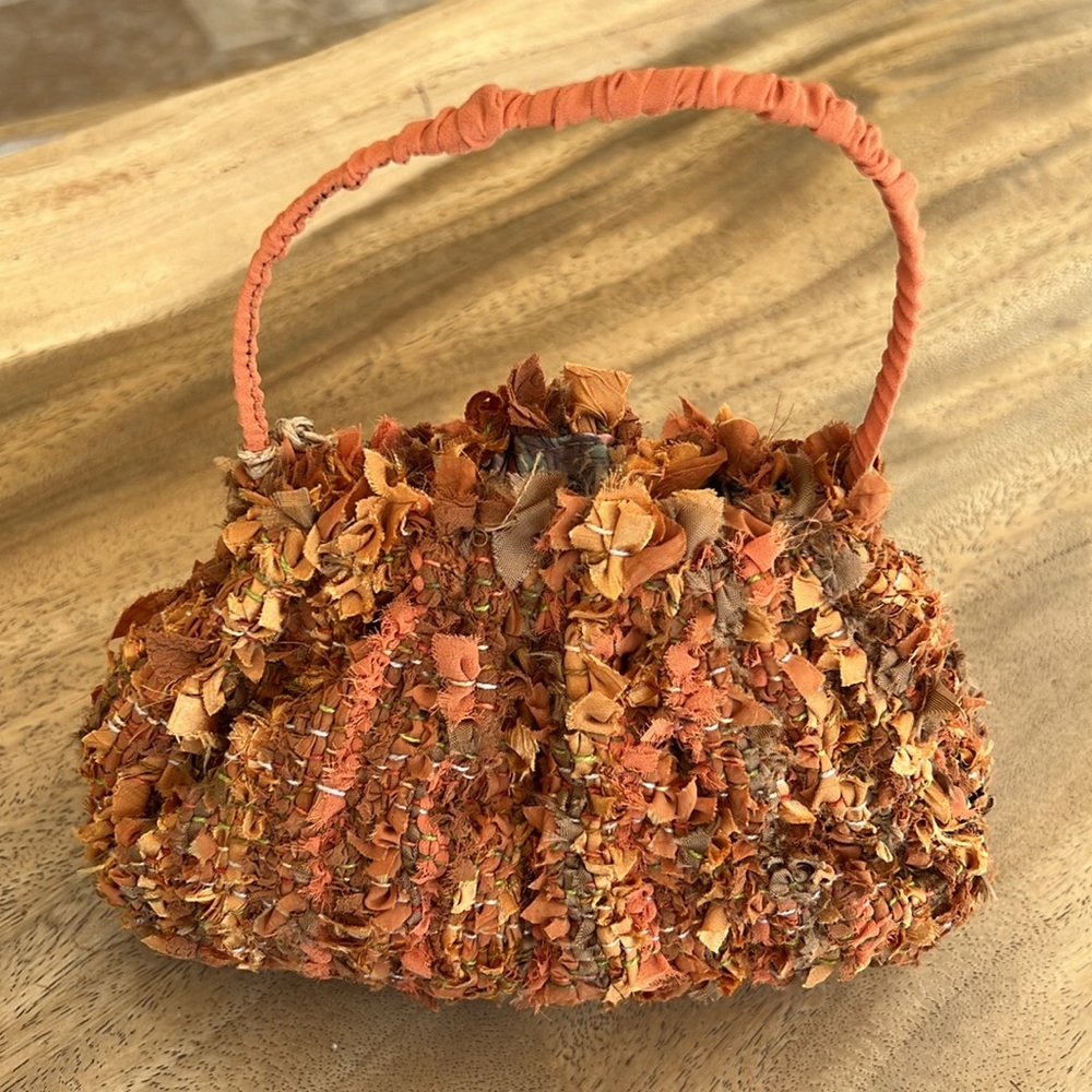 Handcrafted in Brazil, One of a Kind Clutch in Warm Tones